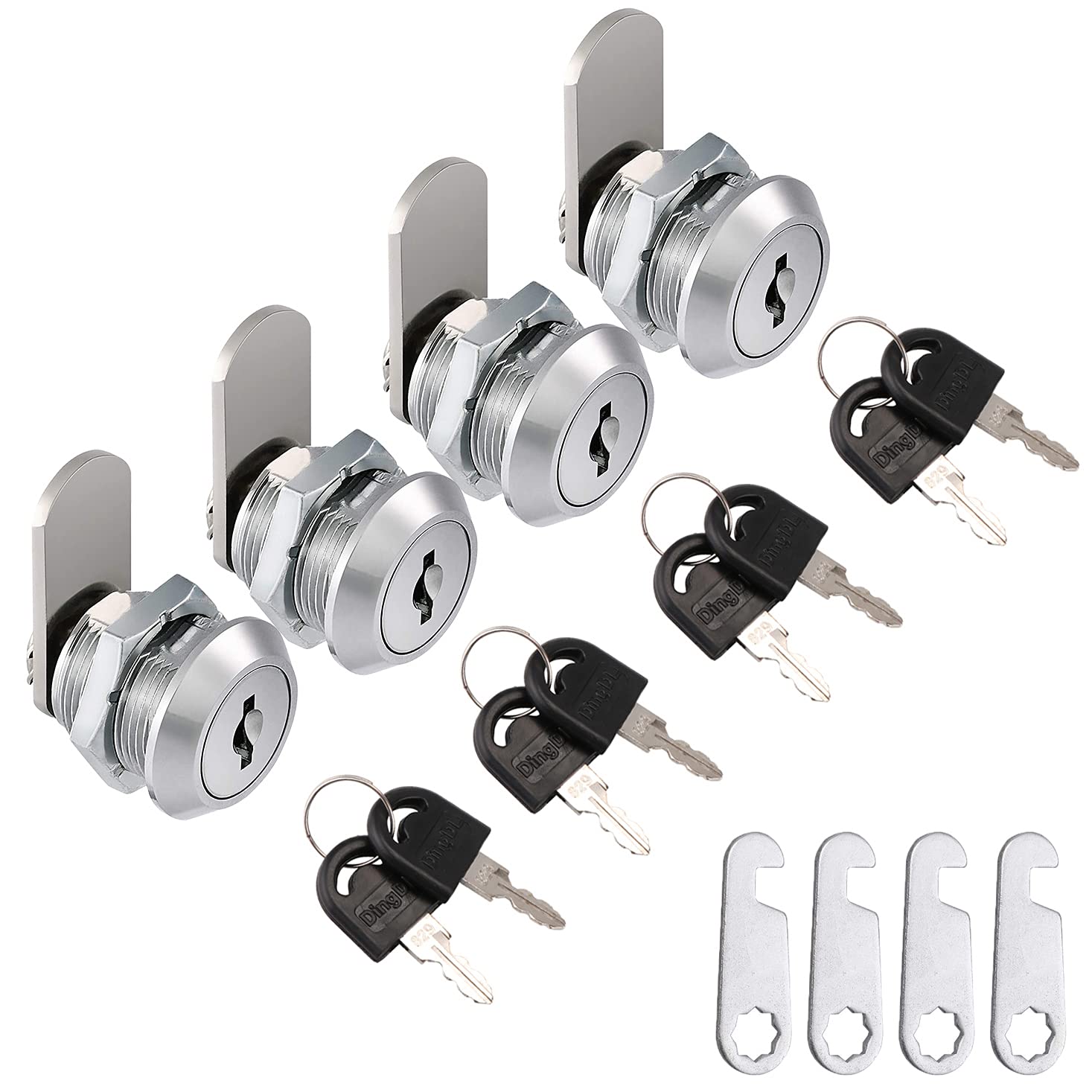 Litensh 4pcs 5/8 Inch Security Mailbox Lock, 16mm Letter Post Box Lock, Cabinet Drawer Cam Locks with Keys Toolbox Door Cupboard Locks Lever Furniture Locks Locker — image 1