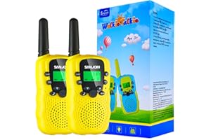 SANJOIN Walkie Talkies for Kids Toys for Boys Girls 4-6, 3 Miles Range Walkie Talkie to Camping, Outdoor 4 Year Old Girl Birthday Gifts for 3 4 5 6 7 Year Old Boy Girl Gifts Age 6-8 (Yellow)