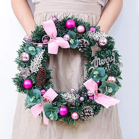 Amazon ずっと北 クリスマス オーナメント 観葉植物製クリスマスリース Big Sizeクリスマスホームインテリアペンダント クリスマスパーティードア壁掛けガーランドツリー飾り ショッピングモールシーンレイアウトクリスマスリース花輪 ラタンサークルペンダント小さな