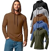 August Alley 5 Pack Men's Big and Tall Hoodies Long Sleeve Lightweight Sweatshirt Workout Pullover Multipack