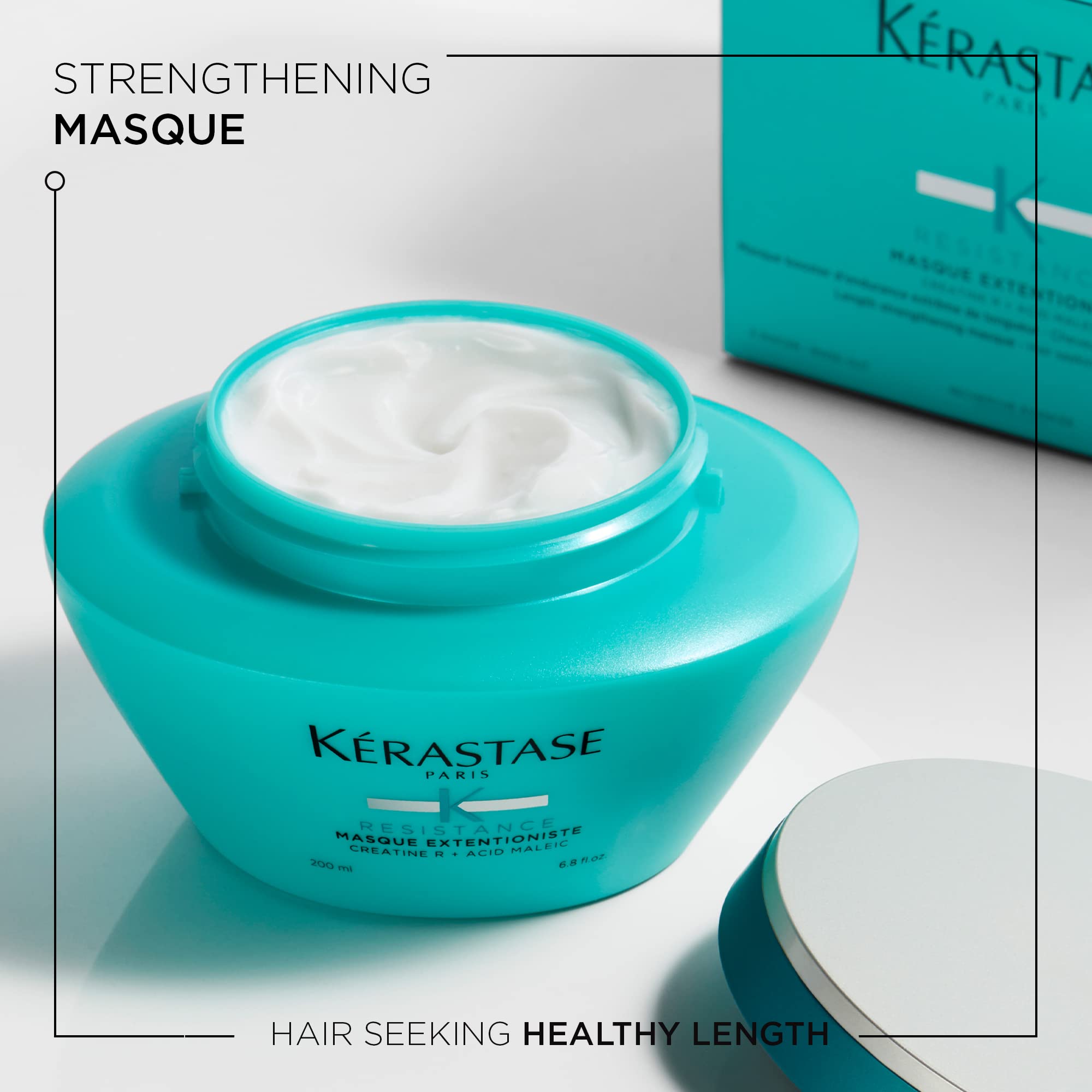 Kerastase Resistance Masque Extentioniste Strengthening Hair Mask For All Hair Types - Detangles and Seals Split Ends of Damaged Strands With Proteins, 6.8 Fl Oz