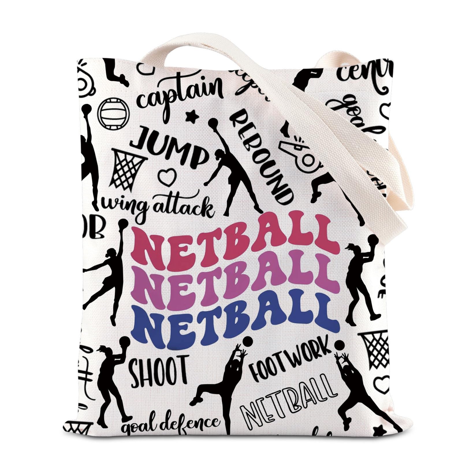 FOTAP Netball Player Tote Bag - Coach Appreciation & Sport Lover Gift - PE Teacher & Netball Hobbyist Handle Bag