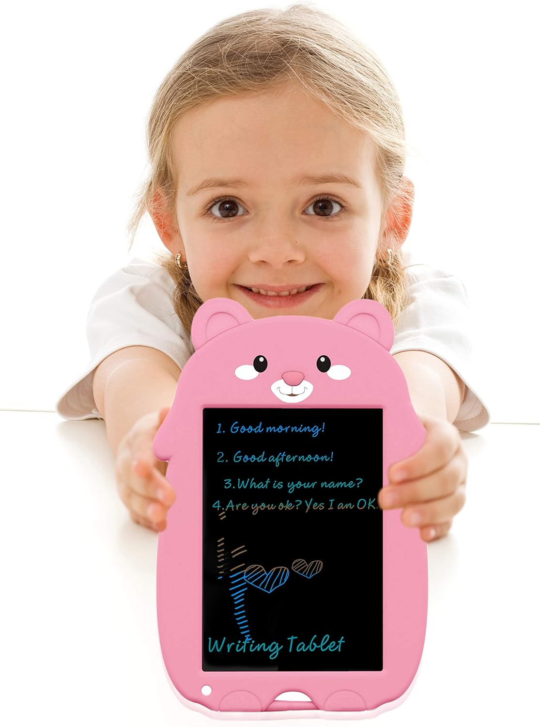 mom&myaboys  8.5 Inch Eletronic Whiteboard,Display Colorful Handwriting, Writing Board ,Writings Pads Drawing Board Gifts for Kids,Office Blackboard-One Key Erase,Teen Girl Boys Sketch Pads,Pink MC: Office Products