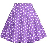 Girls Vintage Polka Dot Skirt 50s Flare A-Line Pleated 50's Full Circle Skirt 1950s Smock Waist Rockabilly Swing Party Skirts
