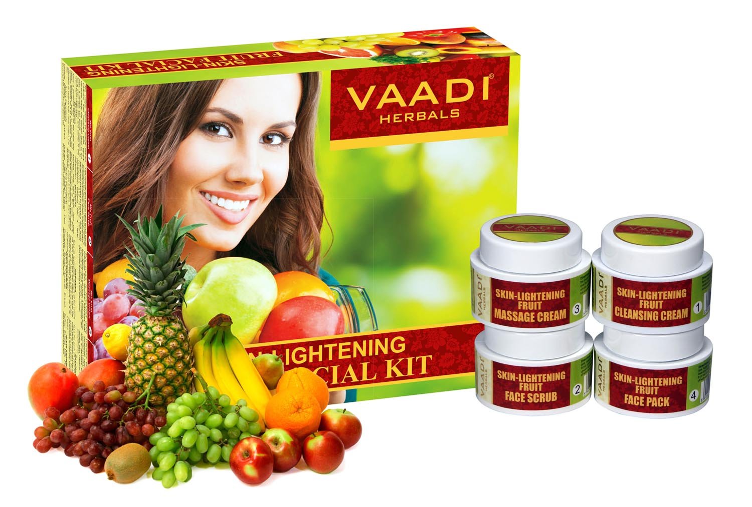 Vaadi Herbals Skin Lightening Fruit Facial Kit, 70g