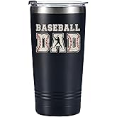 Onebttl Baseball Dad Gifts from Daughter Son, Tumbler Travel Coffee Mug for Father's Day, Stainless Steel Insulated 590ml/20oz