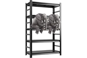 Bezuny Garage Shelving,Heavy Duty Shelves,Metal Shelf for Garage,Shelves Units and Storage,Adjustable Shelving,Industrial Storage Shelf,35.4''Wx15.7''Dx72''H,Black