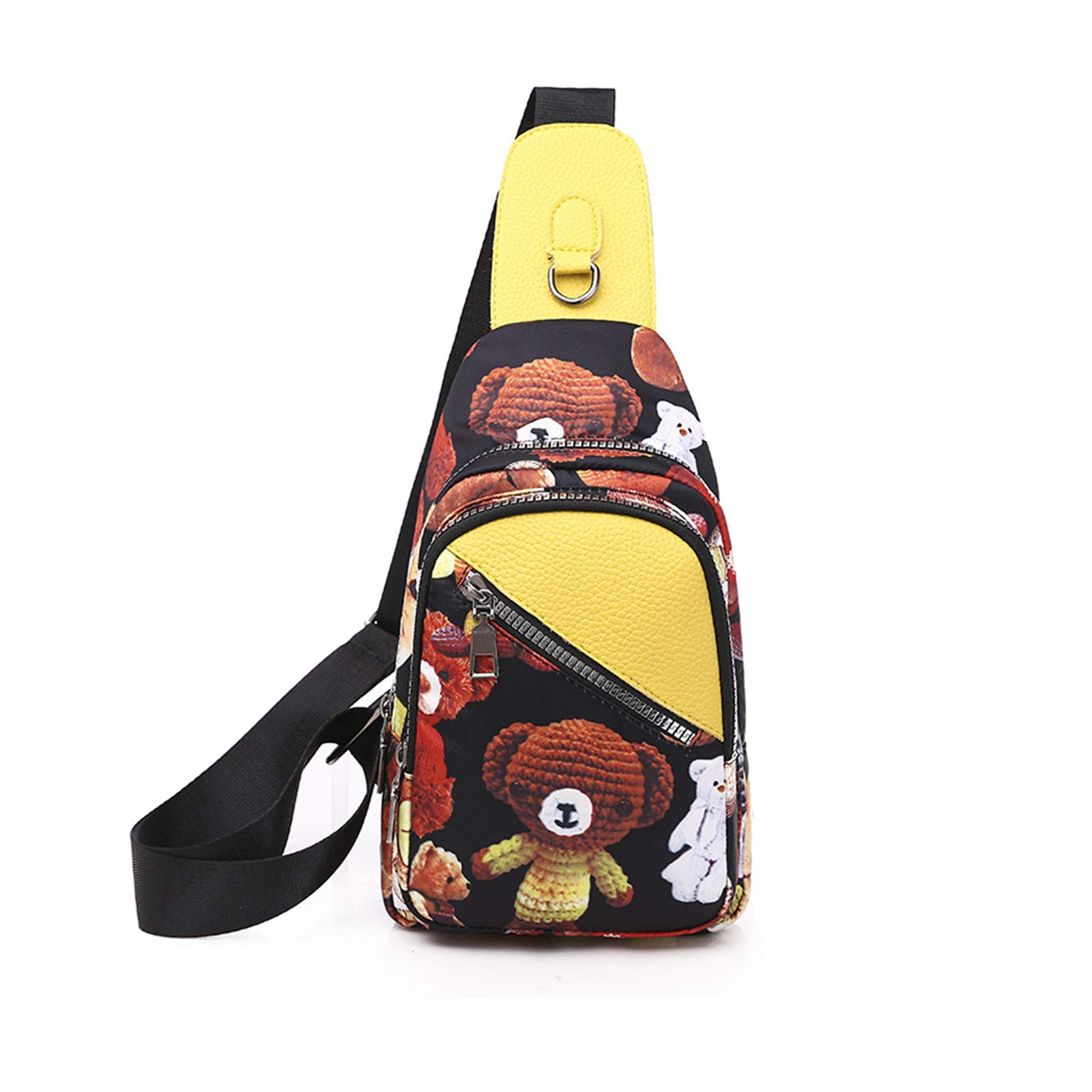 FANDARE Women Sling Bag Fashion Shoulder Crossbody Backpack Girl Chest Bag Lady Shoulder Bag Sport Gym Outdoor Hiking Daypacks Durable Oxford Cloth Little Bear