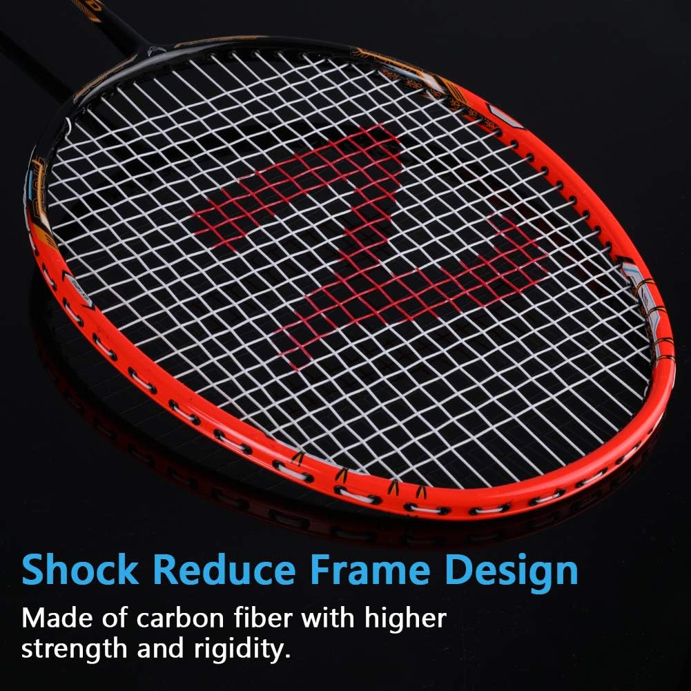 Badminton Racquet，Fostoy Badminton Racket Set-Professional Carbon Fiber Badminton Racket with 3 shuttlecocks and Carrying Bag-Perfect for Adults : Sports & Outdoors