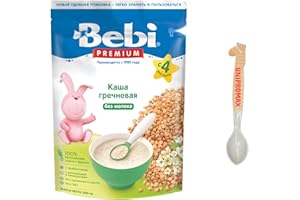 Bebi Premium Buckwheat Cereal Milk-Free 200g (4+ Months) Baby Cereal with Prebiotics & Unipromax Spoon, 7.05 Ounce (Pack of 1)