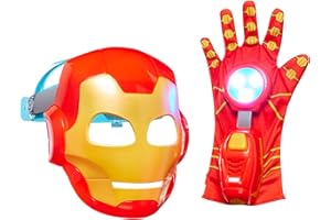Marvel Iron Man and His Awesome Friends High-Tech Hero Role Play Set, Iron Man Mask and Electronic Glove, Super Hero Toys for Kids, Ages 3+