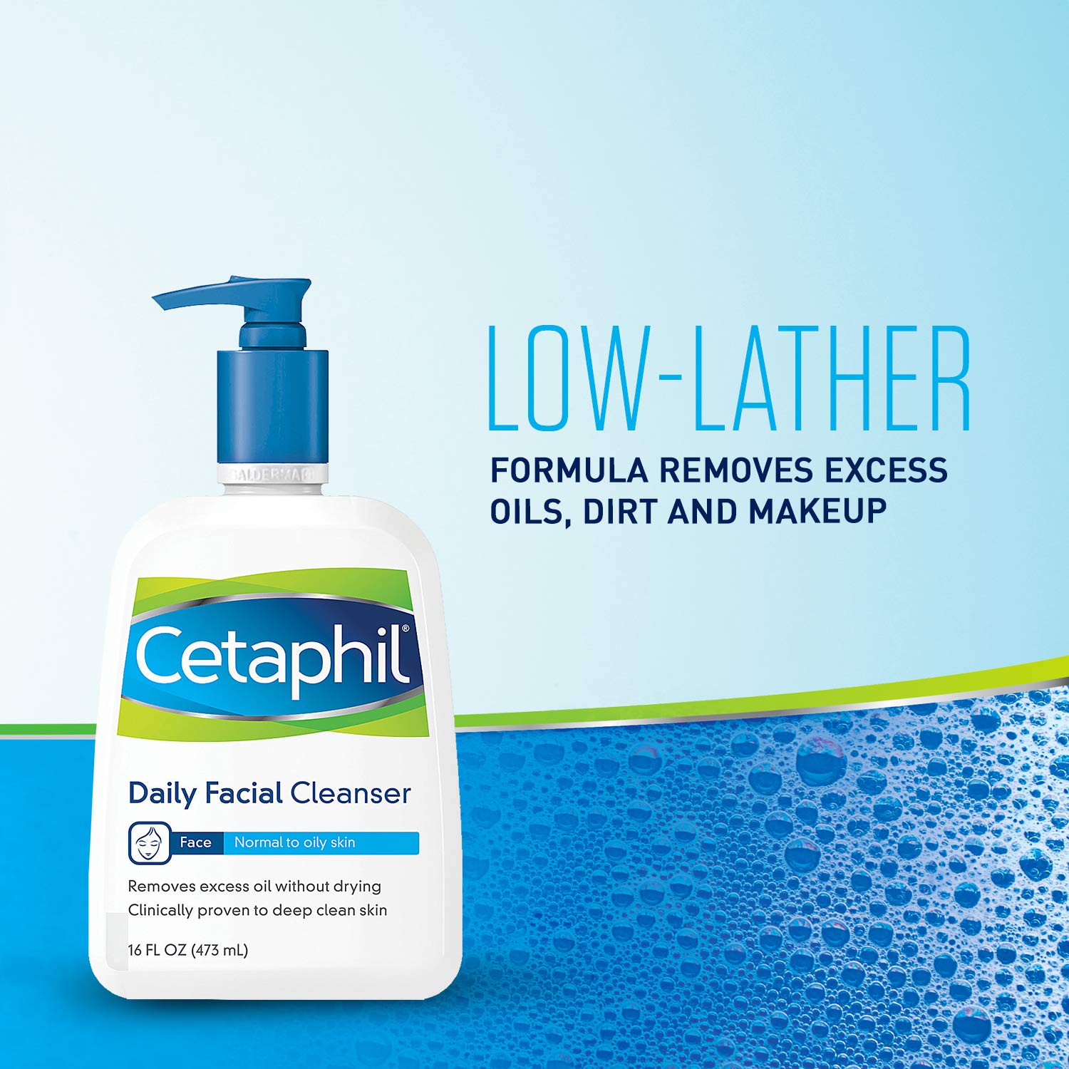 Cetaphil Facial Cleanser, Daily Face Wash for Normal to Oily Skin, 16Oz (Pack of 2): Beauty