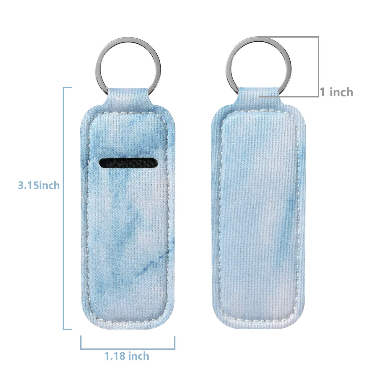 Beautyflier Clip-on Sleeve Chapstick Pouch Keychain Lipstick Holder Elastic Lip Balm Holster Travel Accessories