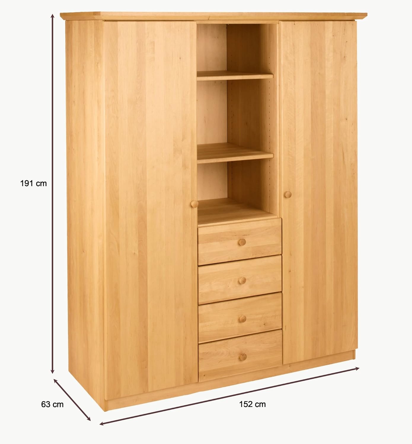 Biokinder 22123 Three Piece Wardrobe Lena Biological Massive Wood