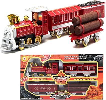 Amazon.com: corper juguetes Classic Metal Diecast tren de juguete pullback locomotora motor coche con luces y sonidos, S, Rojo: Toys \u0026 Games