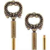 Qc Lamp Switch Replacement - 2 Packs, On/Off Turn Knob Replacement Screw On, Lamp Twist Knob with 1/2" Extensions, Socket Switch for Table Lamps and Floor Lamps (Antique Brass)