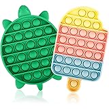 Jasilon [Newest Design [UPGRAED Material] 2PCS Push Bubble Pop Fidget Sensory Toy, Autism Special Needs Silicone Stress Relie