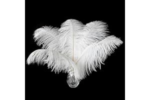 Ballinger White Large Ostrich Feathers - 12Pcs 14-16inch Large Feathers for Vase,Wedding Party Centerpieces and Christmas Home Decor