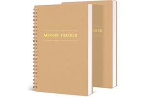 Koogel 2 Pack Accounting Ledger Books, Expense Tracker Notebook A5 Budget Bill Tracker Notebook for Home Budget Tracking Business Bookkeeping Personal Finance Planner, Income and Expense Log Book
