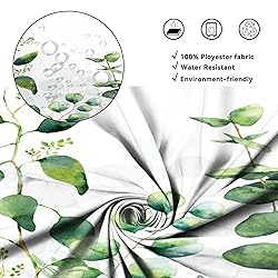 AWERT Small Half Size Stall Shower Curtain with 6