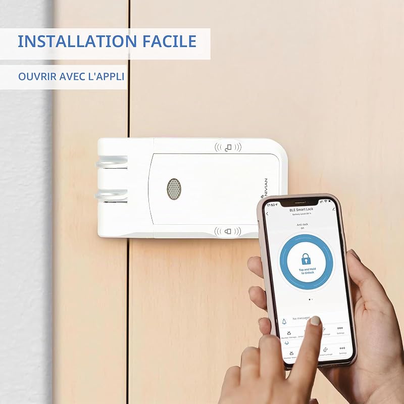 Verrou invisible électronique sans fil - Serrure anti-andalisme avec télécommandes, double moteur, ouverture et fermeture depuis l'intérieur et l'extérieur — photo 4 sur 8