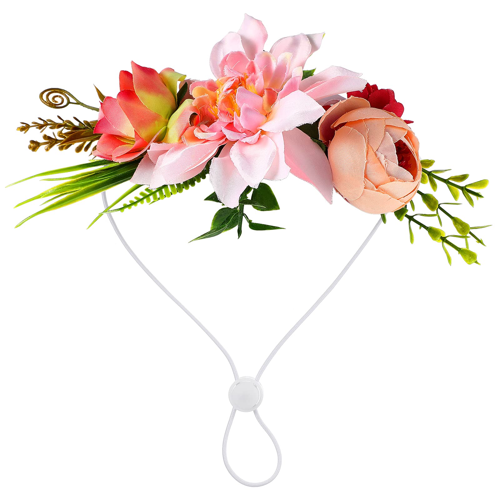 Dog Flower Crown Pet Headwear Flower: Dog Headband Floral Crown, Cat Puppy Floral Garland Beach Natural Wreath, Pet Wedding Collars (Pattern C) Headband