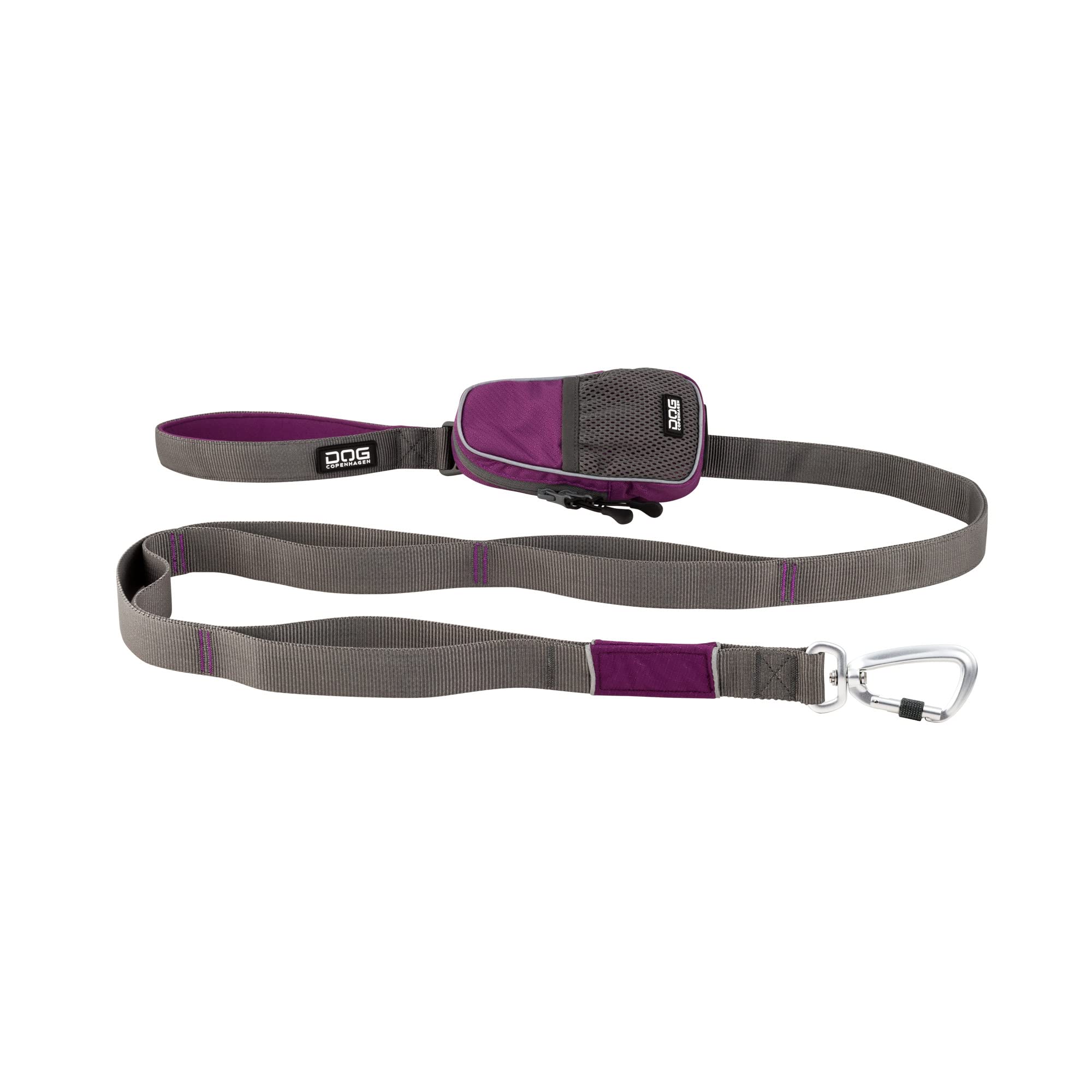 DOG Copenhagen Urban Trail Leash - Strong Dog Lead for Small, Medium and Large dogs - Padded Handle and Aluminum Carabiner - Puppy Lead, Purple Passion, Size L