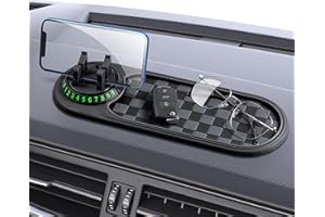 LIUCOCOTOS Multifunction Car Anti-Slip Mat with Auto Phone Holder, 360° Spin Dash Board Accessories, High Viscosity Non-Slip Grip Pad, Universal Car Organizer