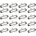 20-Pack Mountable Clipboard Clips with Screws - 4 inch Metal Clamp with Rubber Grip and Hanging Hole for Office, School, Classroom (Silver)