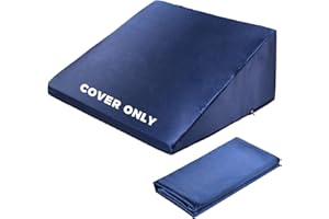 Couzssyhi Satin Wedge Pillow Case Cover, Silky Covers for Bed Wedge Pillows, Removable & Machine Washable Cases with Zipper, 1 Pack，Only Pillowcase(Navy Blue, 25"x25"x8")