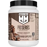Muscle Milk Pro Series Protein Powder Supplement,Knockout Chocolate,2 Pound,11 Servings,50g Protein,3g Sugar,20 Vitamins &amp; Minerals,NSF Certified for Sport,Workout Recovery,Packaging May Vary