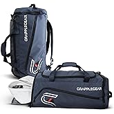 GrappleGear Heavy Duty BJJ Duffel Bag & Backpack in 1 - Large Pocket for Sweaty Gi, Rashguards, or Shoes - Perfect Gym Bag for Brazilian Jiu Jitsu, Martial Arts, Boxing, MMA, Kickboxing, Muay Thai.
