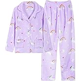Schbbbta Girls Fuzzy Pajama Set, 2 Piece Soft Plush Fleece Pjs Loungewear, 3 Years - 15 Years
