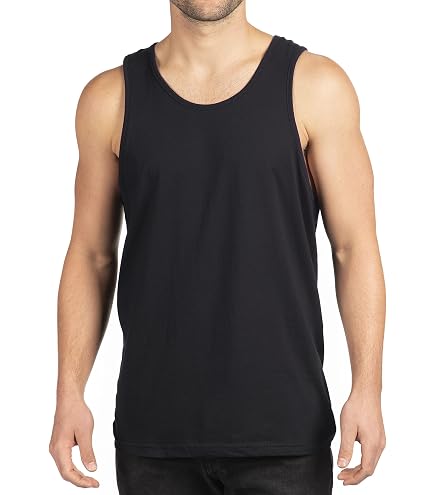 Next Level Apparel Men's Cotton Muscle Tank Top, Black, XX-Large