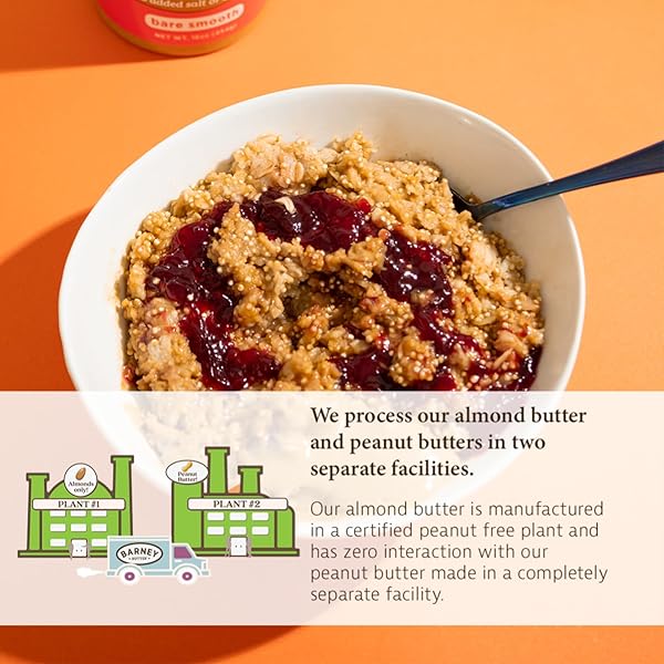 BARNEY BUTTER ALMOND BUTTER, CRUNCHY, 10 OUNCE JAR, SKIN-FREE ALMONDS, NO STIR, NON-GMO, GLUTEN FREE, KETO, PALEO, VEGAN