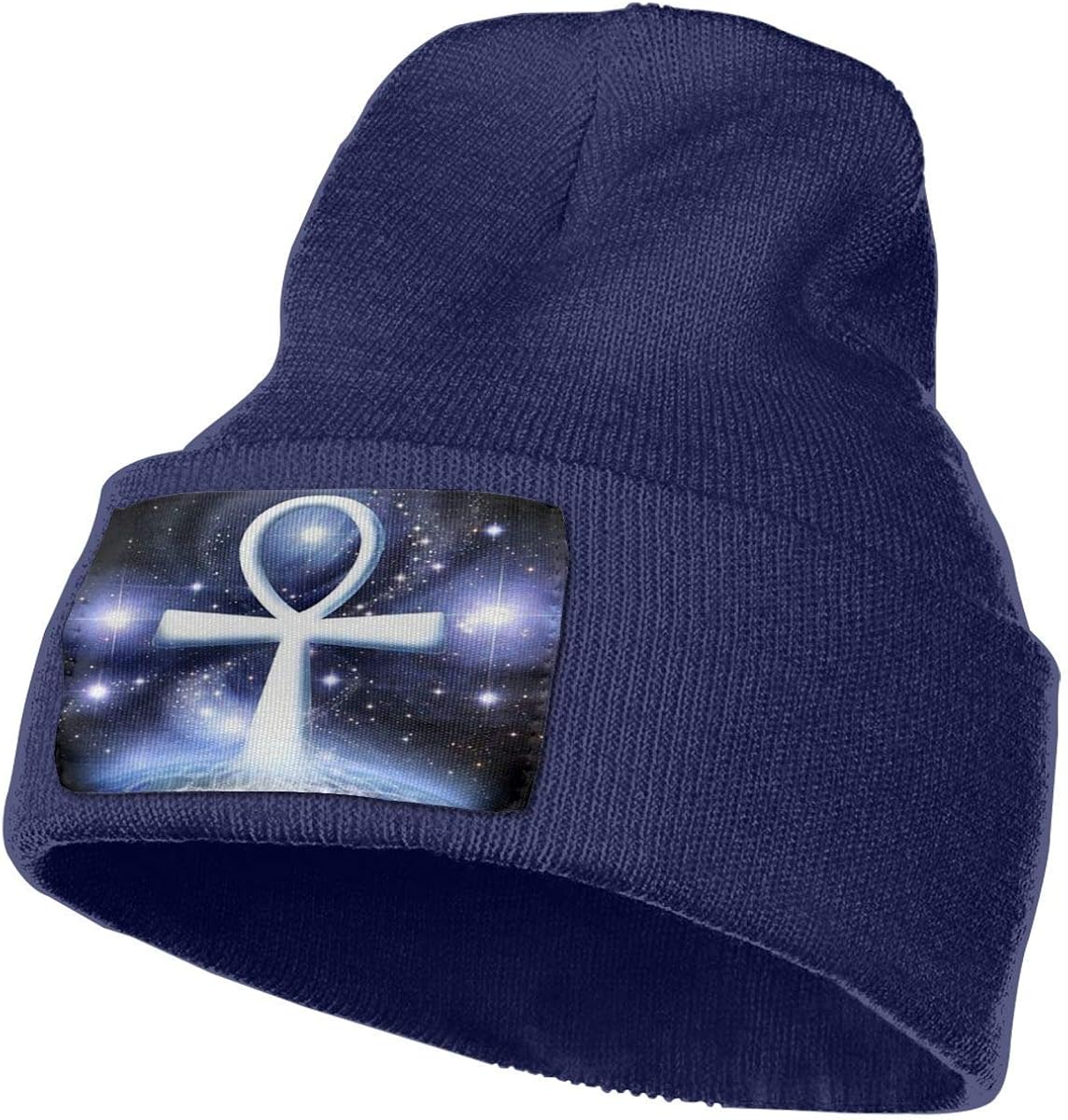 Jimbseo Navy Unisex Beanie Hat Ancient Egyptian Ankh Knit Hat Cap Skull