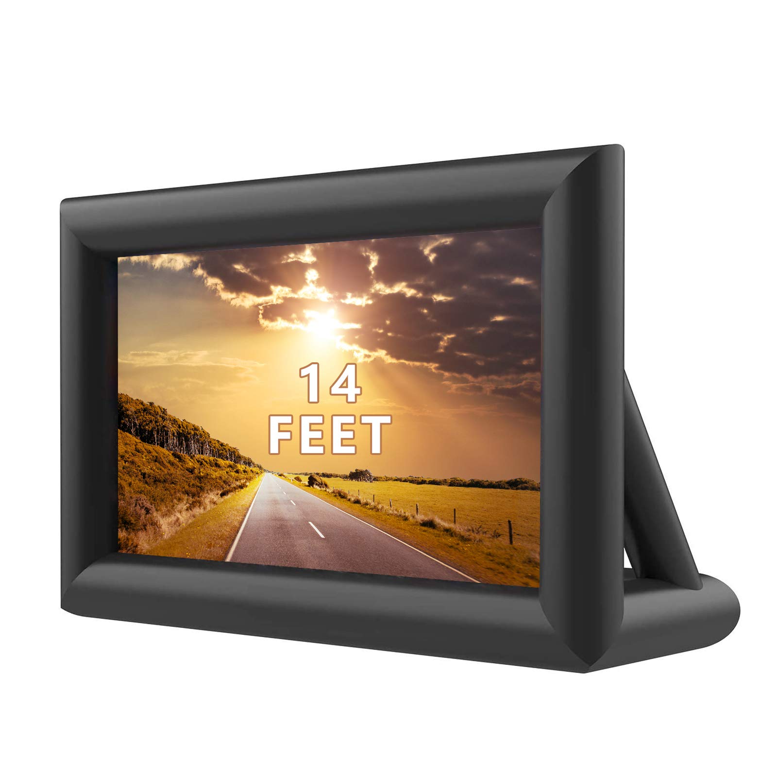 Inflatable Outdoor Movie Projector Screen, Home Theater, Backyard Movie Parties Pool Lawn Event, Inflatable Movie Screen with Blower, Rear View Supported(14FT)