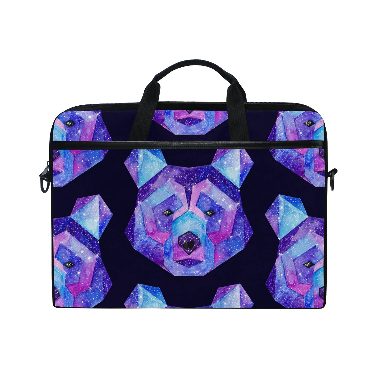 Laptop Case, Unicorns Rainbow Printed with 3 Compartment Shoulder Strap Handle Canvas Notebook Computer Bag Personalised Perfect for Boys Girls Women Men 13 13.3 14 15 inch