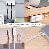 CORTNEY 80 Pcs Transparent Self Adhesive Cable Clips Wire Management Organizer view 6