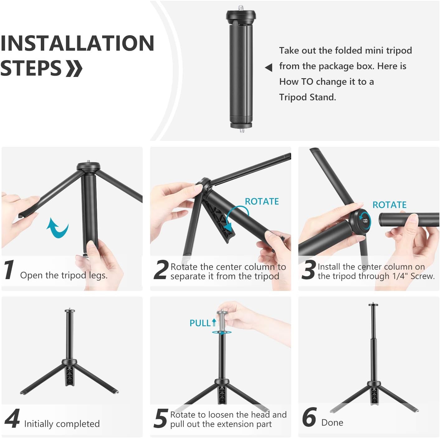 Neewer 2 Packs Portable Photography Lighting Kit Dimmable 5600K USB 66 LED Video Light with Mini Adjustable Tripod Stand and Color Filters for Table Top/Low Angle Photo Video Studio Shooting : Camera & Photo