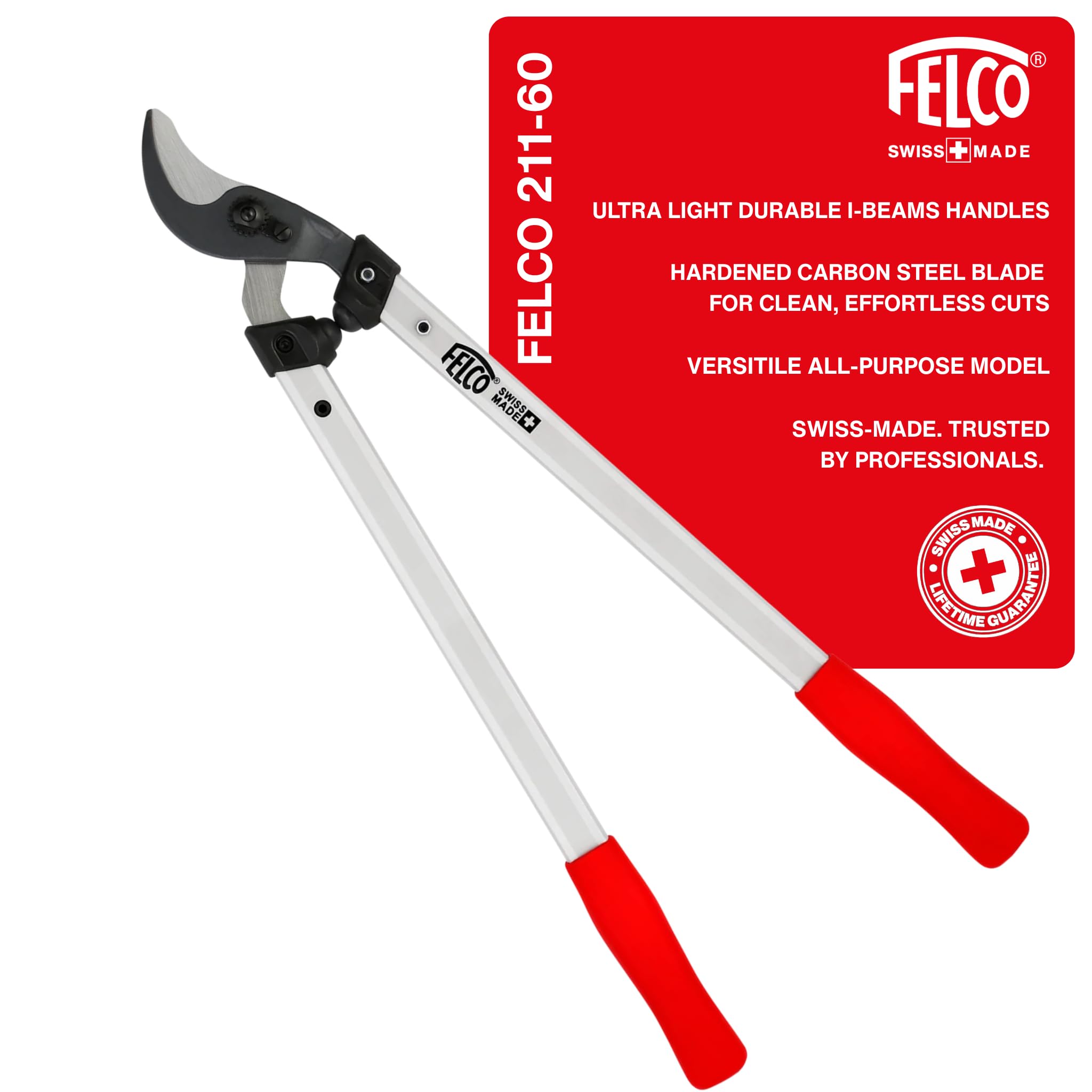 Felco 60cm Loppers Large Curved Cutting Head 35mm Cut, Lightweight 60cm Handles Shock Absorbers Tree Surgeon Professional Home Gardener Forestry Precision Manufacturing Process Swiss Made