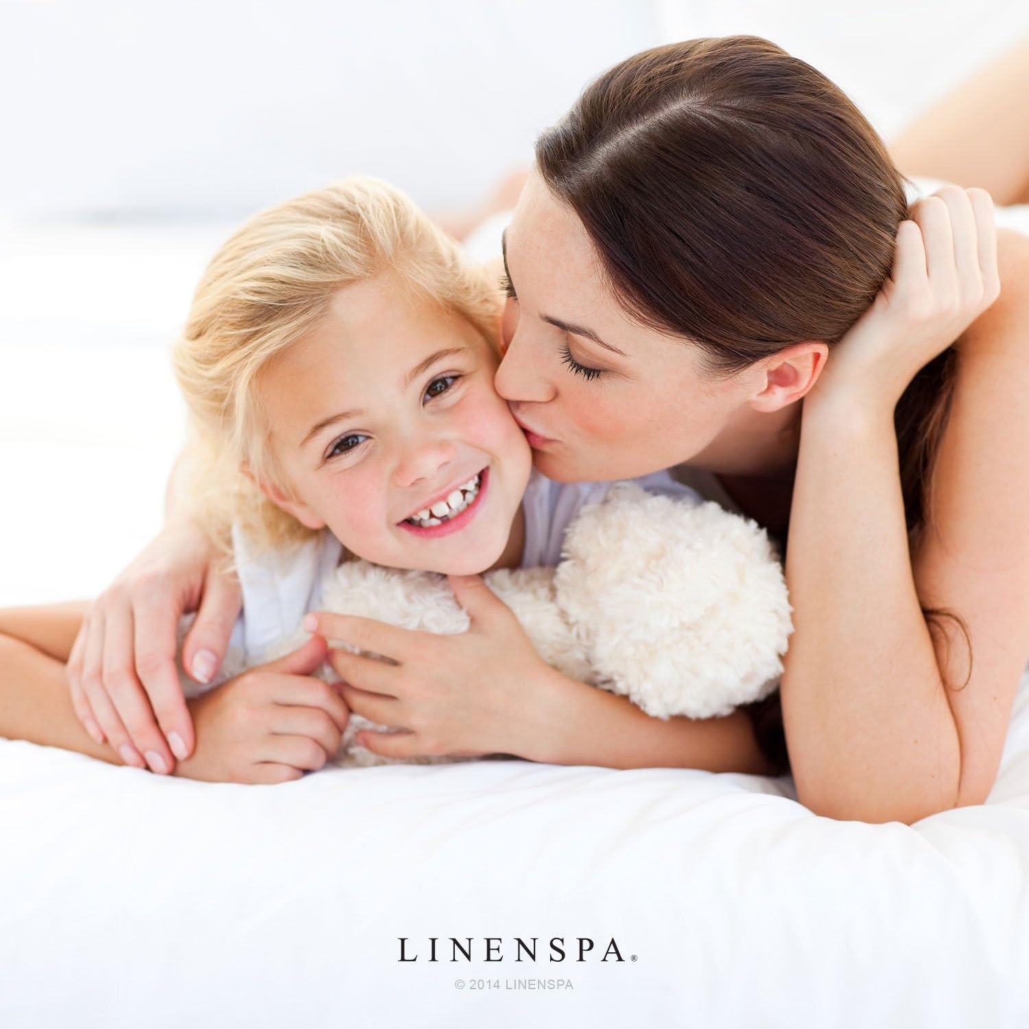 LINENSPA Premium Smooth Fabric Mattress Protector-100% Waterproof-Hypoallergenic-Vinyl Free Protector, Twin, White: Home & Kitchen