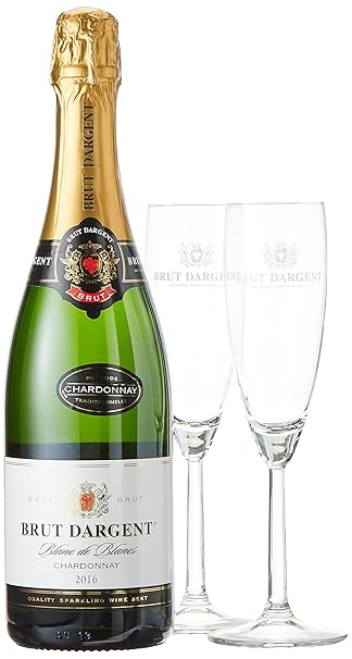 Brut Dargent Sparkling Geschenkpaket mit 2 Gläsern (1 x 0.75 l)