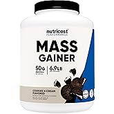 Nutricost Mass Gainer Cookies N Cream Flavor, 6.9 LBS, 50 Grams of Protein Per Serving - Non-GMO