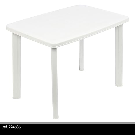 greemotion Kunststoff-Gartentisch in Weiß - Esstisch oval für 4 Personen - Balkontisch mit Schirmloch - Terrassentisch - Camp