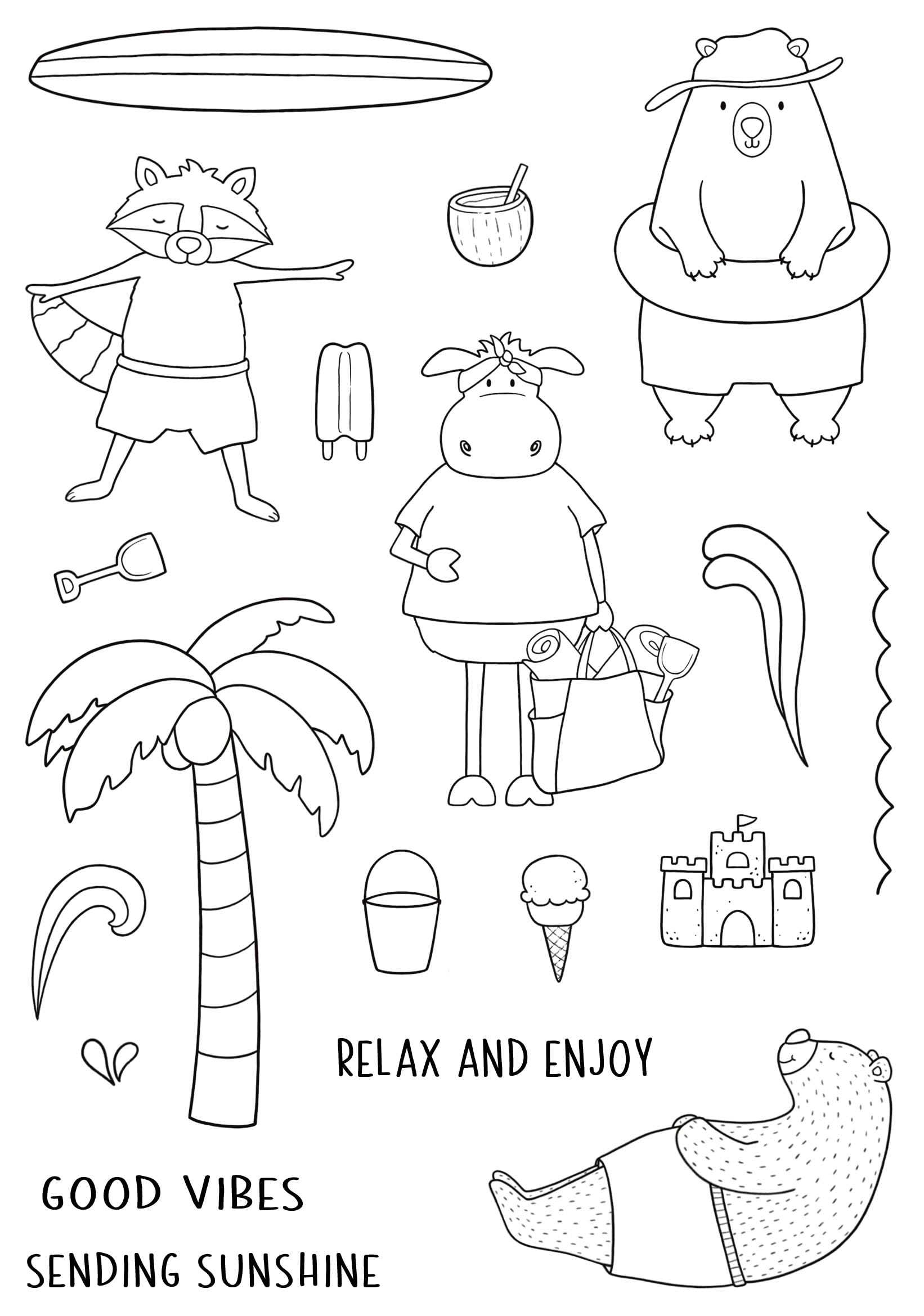 Jane's Doodles Craft Stamp, Photopolymer, 6 x 8 in