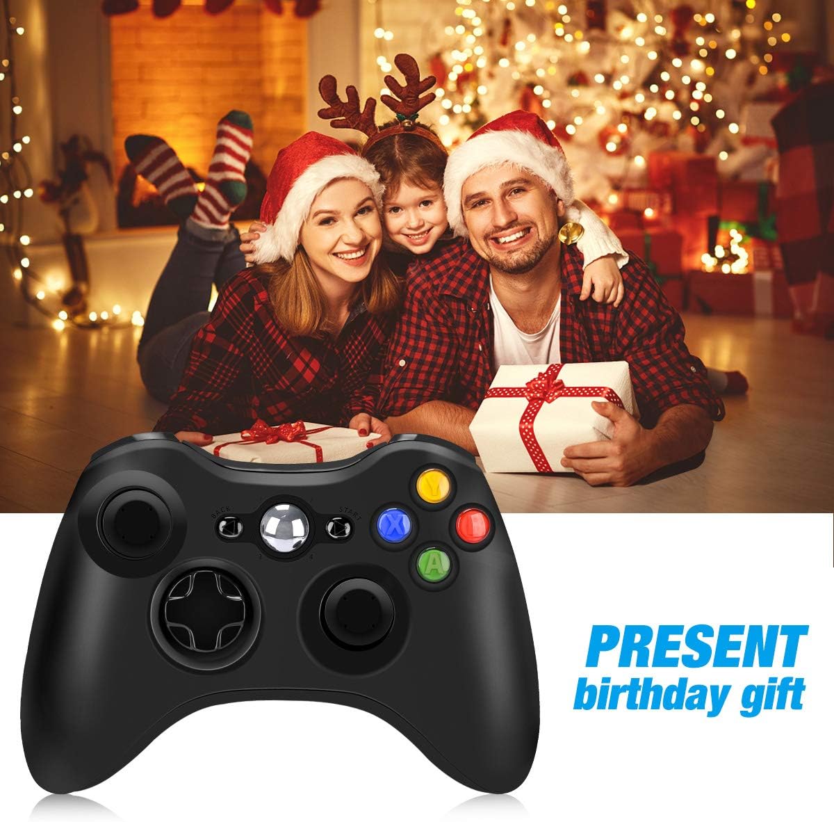 Wireless Controller for Xbox 360, YAEYE 2.4GHZ Gamepad Joystick Wireless Controller for Xbox 360 Console and PC Windows 7,8,10 (Black): Electronics