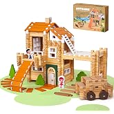 Jovi-mindly Notchies 206 PCS Wooden Building Blocks Toys with House, Car | STEM Preschool Learning Toys for Kids Ages 4+ Creative Construction Game, Birthday Toys Gifts