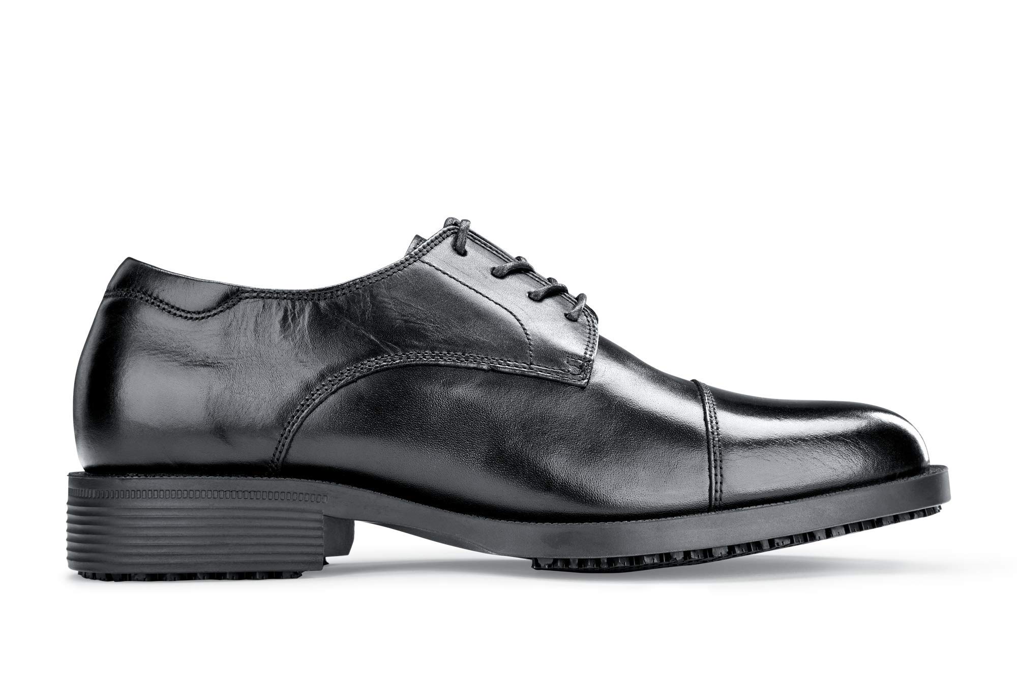 Shoes for Crews Senator – Comfortable Leather Work Shoe, Cushioned Insole, Slip-Resistant Outsole, Classic Office Style – for Men Black