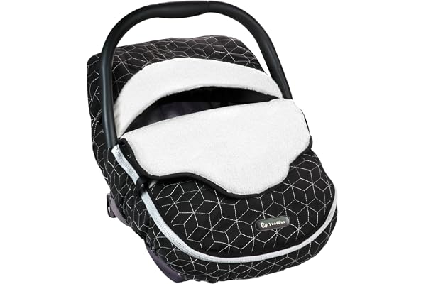 Yoofoss Baby Car Seat Cover Winter Carseat Canopies Cover to Protect Baby from Cold Wind Infant Boys Girls (Black)
